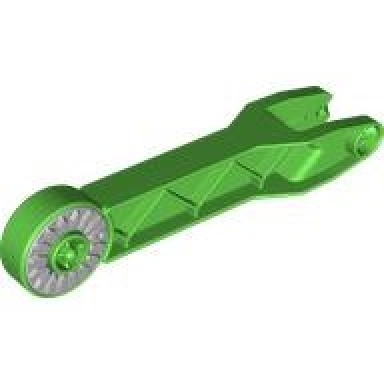 bright green duplo crane arm with light bluish gray locking ring and drum narrow ridged holder