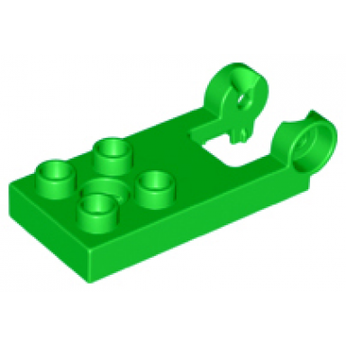 bright green duplo plate 2 x 3 with 4 studs and hinge