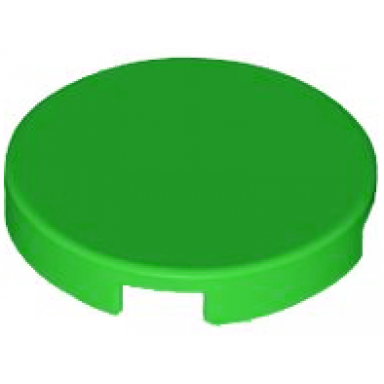 bright green tile round 2 x 2 with bottom stud holder