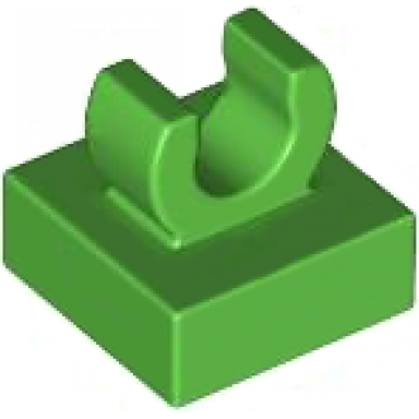 bright green tile modified 1 x 1 with open o clip