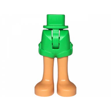 bright green mini doll hips and shorts with molded nougat legs and feet pattern - thin hinge