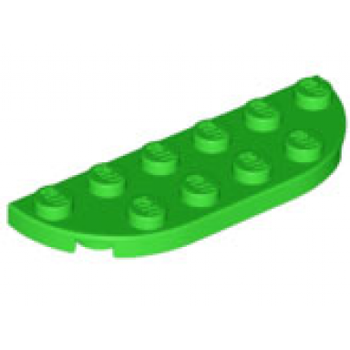 bright green plate round corner 2 x 6 double
