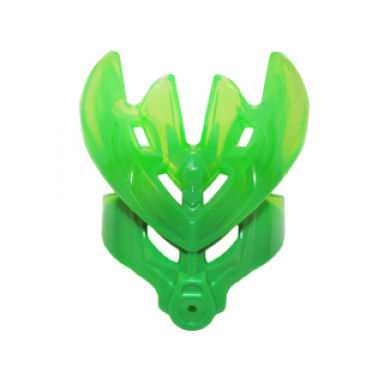 bright green bionicle mask protector with marbled trans-bright green pattern protector mask of jungle