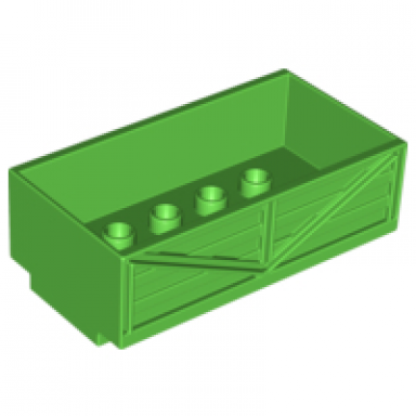 bright green duplo train wagon fits 2 x 6 car train bases