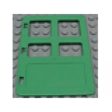 bright green duplo door window pane 1 x 4 x 4 with four panes different sizes