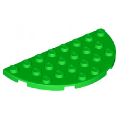 bright green plate round half 4 x 8