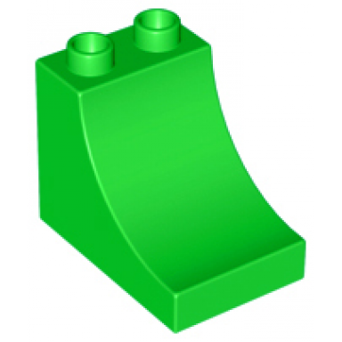 bright green duplo brick 2 x 3 x 2 arch inverted