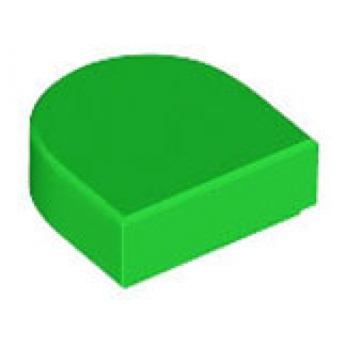 bright green tile round 1 x 1 half circle extended