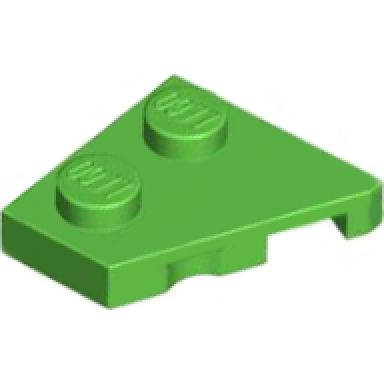 bright green wedge plate 2 x 2 left
