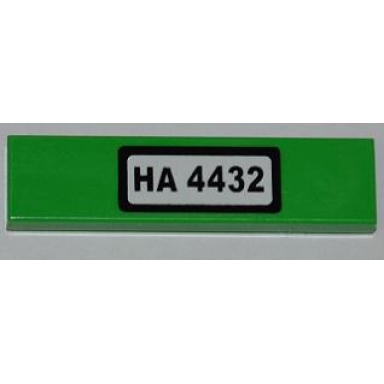 bright green tile 1 x 4 with ha 4432 on white background pattern sticker - set 4432
