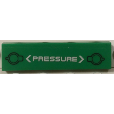 bright green tile 1 x 4 with black filler caps white arrows and pressure pattern sticker - sets 70704 70705
