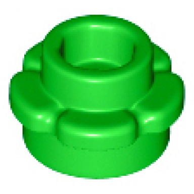 bright green plate round 1 x 1 with flower edge 5 petals