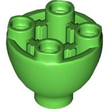 bright green brick round 2 x 2 dome bottom with studs