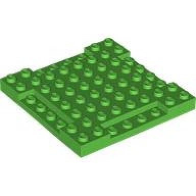 bright green brick modified 8 x 8 x 2 3 with 1 x 4 indentations