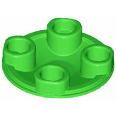 bright green plate round 2 x 2 with rounded bottom boat stud