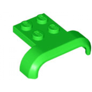 bright green vehicle mudguard 4 x 3 x 1 with arch curved