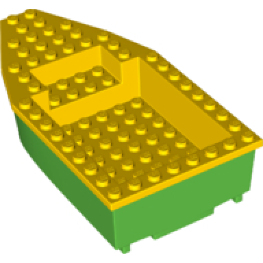bright green boat hull unitary 16 x 8 with yellow top 28533 28535