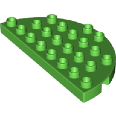 bright green duplo plate round corner 4 x 8 double