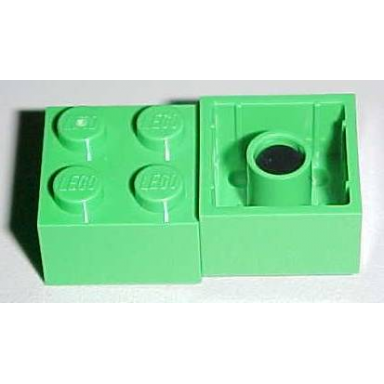 bright green magnet brick 2 x 2