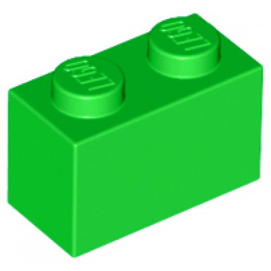 bright green brick 1 x 2