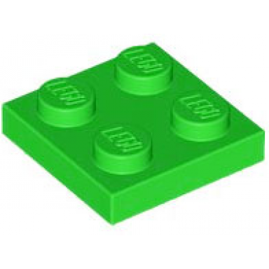 bright green plate 2 x 2