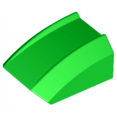 bright green slope curved 2 x 2 lip