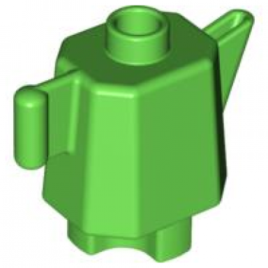 bright green duplo utensil teapot coffeepot indented base