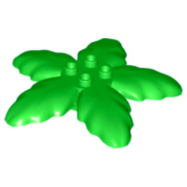 bright green duplo plant palm tree leaves with 4 top studs