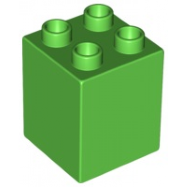 bright green duplo brick 2 x 2 x 2
