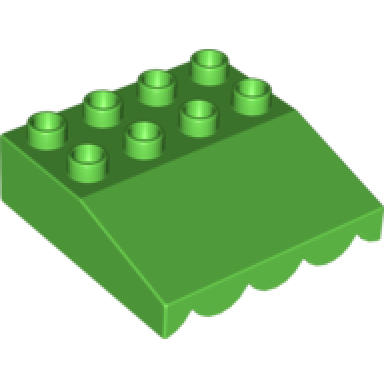bright green duplo roof sloped 33 4 x 4 with awning overhang
