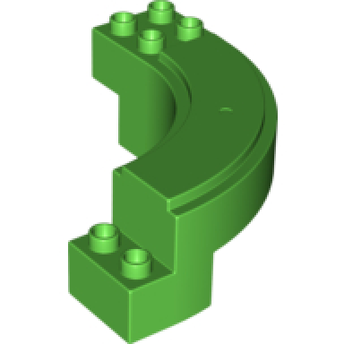 bright green duplo road section curve