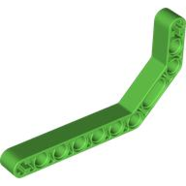 bright green technic liftarm modified bent thick 1 x 11.5 double