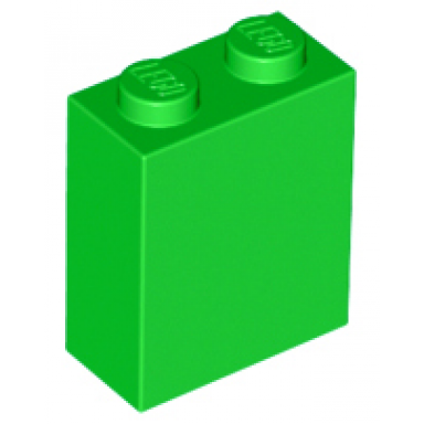 bright green brick 1 x 2 x 2 with inside stud holder