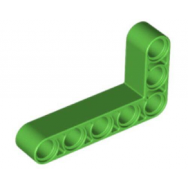 bright green technic liftarm modified bent thick l-shape 3 x 5