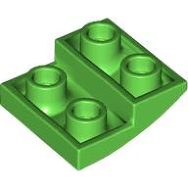 bright green slope curved 2 x 2 x 2 3 inverted