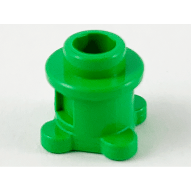 bright green brick round 1 x 1 x 2 3 with flower edge 4 knobs on base