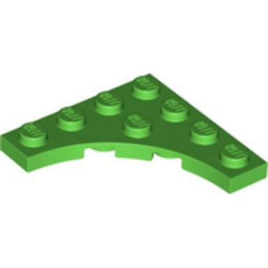 bright green plate modified 4 x 4 with 3 x 3 curved cutout