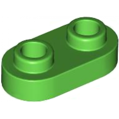 bright green plate round 1 x 2 with open studs