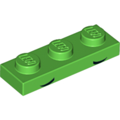 bright green plate 1 x 3 with 2 small black arcs low and pointed pattern unikitty eyebrows