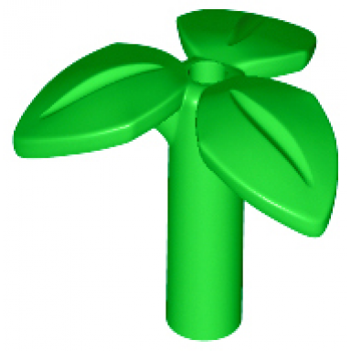 bright green plant stem with bar 3 leaves and small pin hole