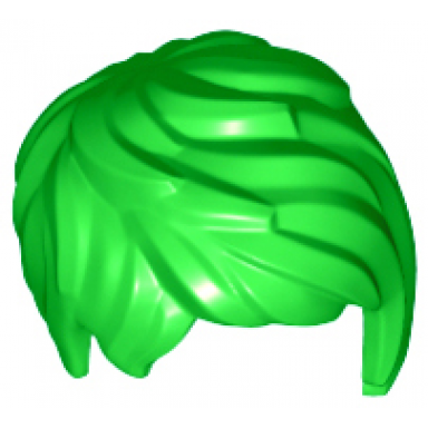 bright green minifigure hair female short tousled with side part