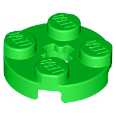 bright green plate round 2 x 2 with axle hole