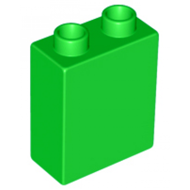 bright green duplo brick 1 x 2 x 2