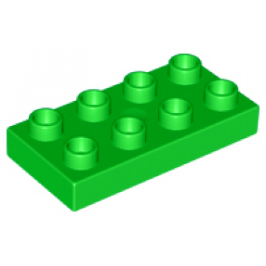 bright green duplo plate 2 x 4 x 1 2 thick