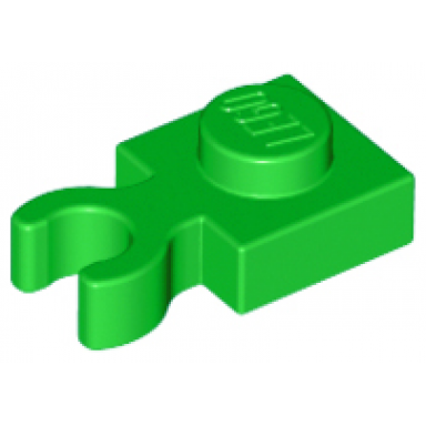 bright green plate modified 1 x 1 with open o clip thick vertical grip