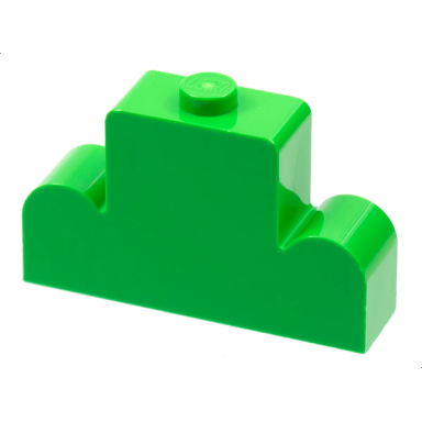 bright green brick modified 1 x 4 x 2 center stud top