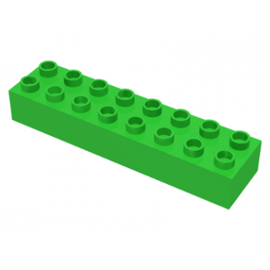 bright green duplo brick 2 x 8