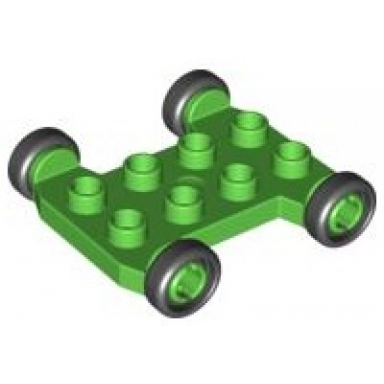 duplo cement mixer base 2 x 4 with axle extensions and black wheels