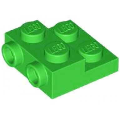 bright green plate modified 2 x 2 x 2 3 with 2 studs on side - hollow bottom tube