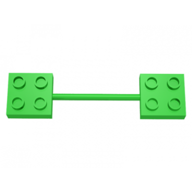 bright green duplo bar with 2 x 2 plates on ends